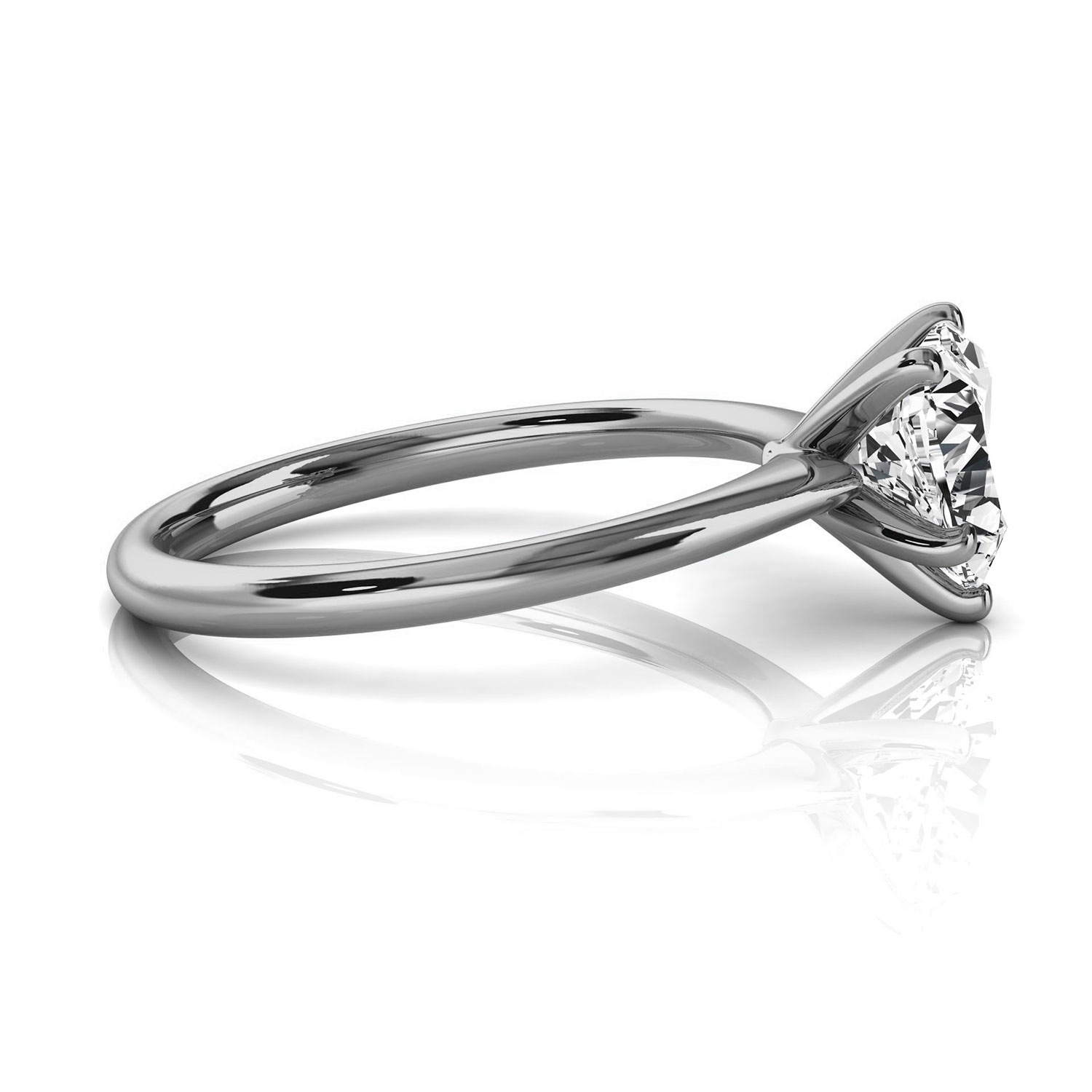 14K White Gold Reli 2 MM Solitaire Ring